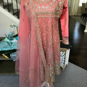 Brand new peach pink womens Pakistani Kameez trousers size 6 8